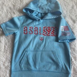 BASEBALL LIFESTYLE 101 COTTON CANDY BLUE BOYS HOODIE IN SZ YOUTH SM…LIKE NEW!